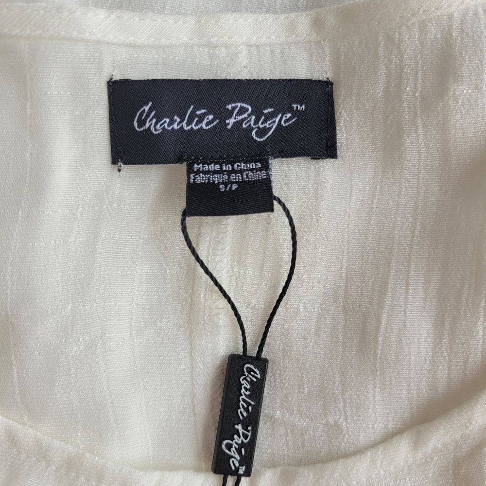 Charlie Paige White Asymmetrical Tiered Sundress - Picture 5 of 8
